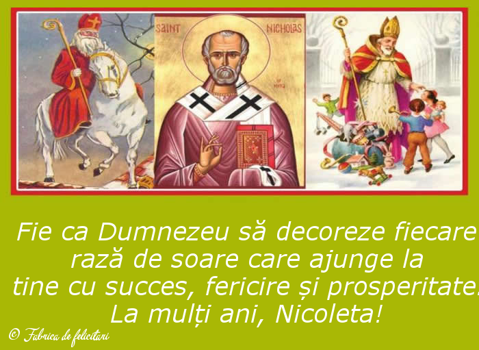 Felicitari de Sfantul Nicolae - La mulți ani, Nicoleta!