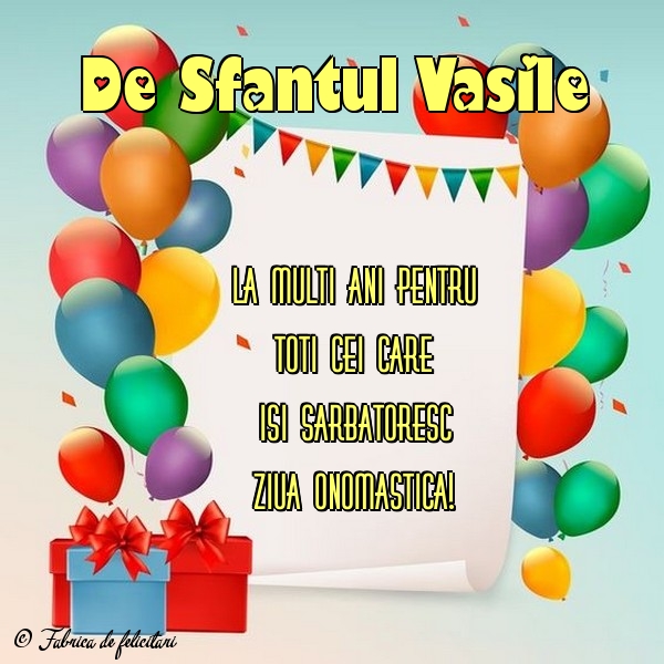Felicitari de Sfantul Vasile - De Sfantul Vasile