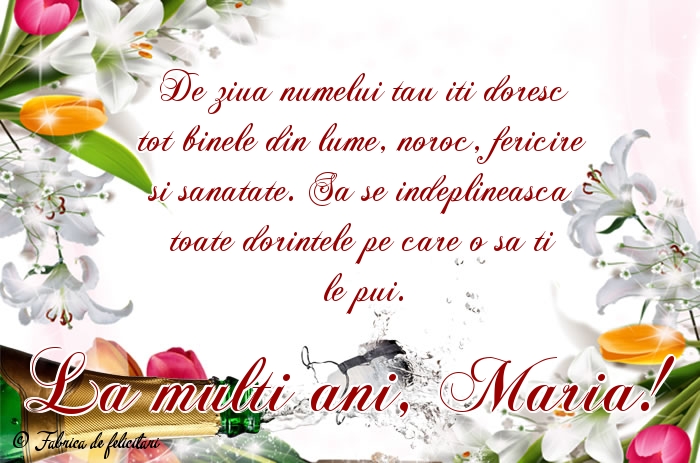 Felicitari de Sfanta Maria - La mulți ani, Maria!