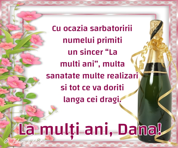 Felicitari de Sfantul Daniel - La mulți ani, Dana!