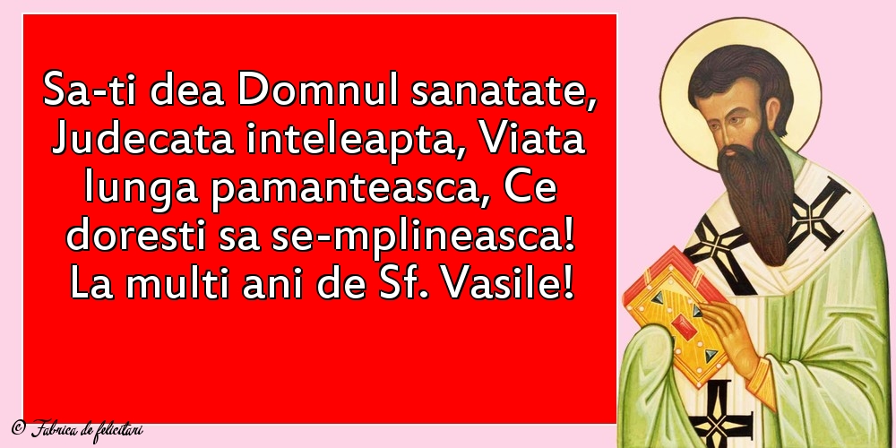 Felicitari de Sfantul Vasile